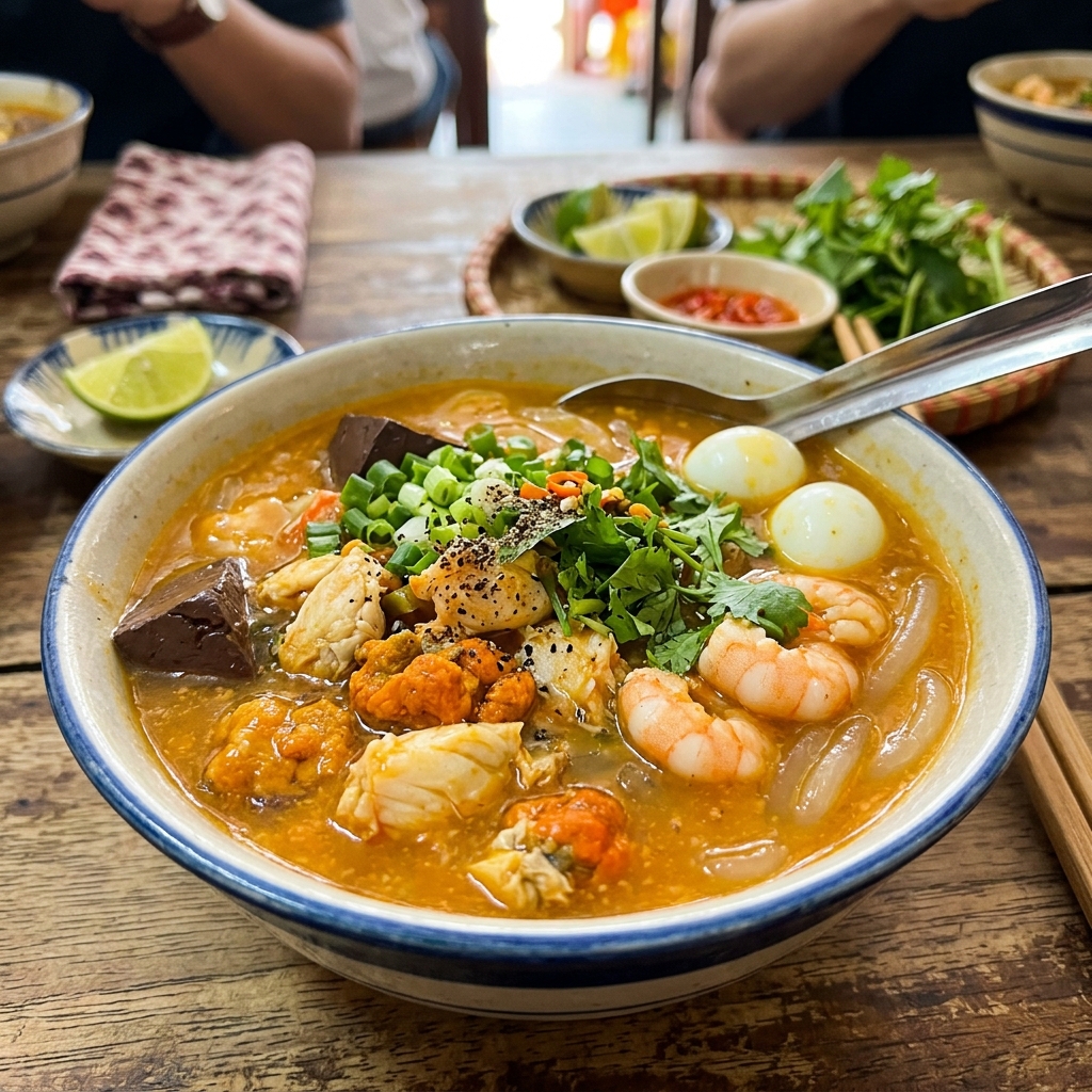 Tô bánh canh cua Cà Mau sợi trong dai, tràn đầy gạch cua và tôm sông