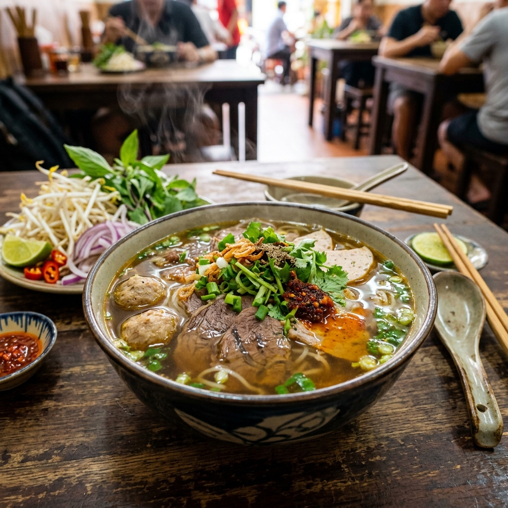 Tô bún bò Cà Mau thơm ngon ngọt thanh, đầy đặn bò và chả lụa miền Tây